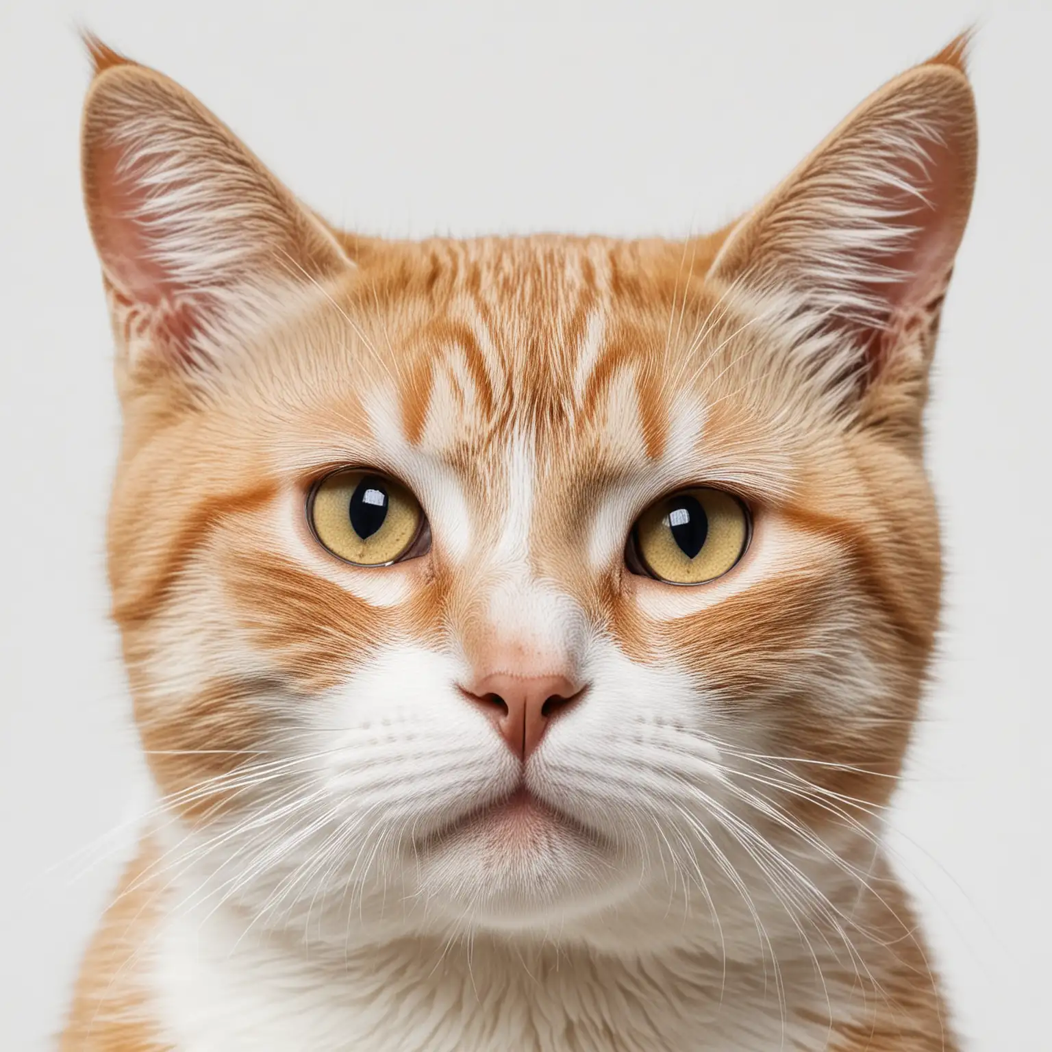 Rostro de un gato con un fondo blanco