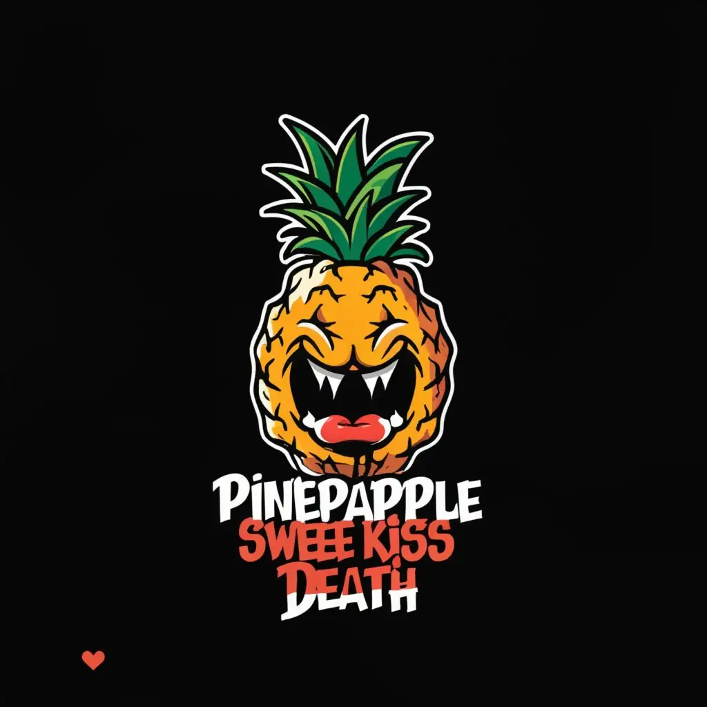 a logo design,with the text "pineapple sweet kiss of death", main symbol:pineapple,Moderate,clear background