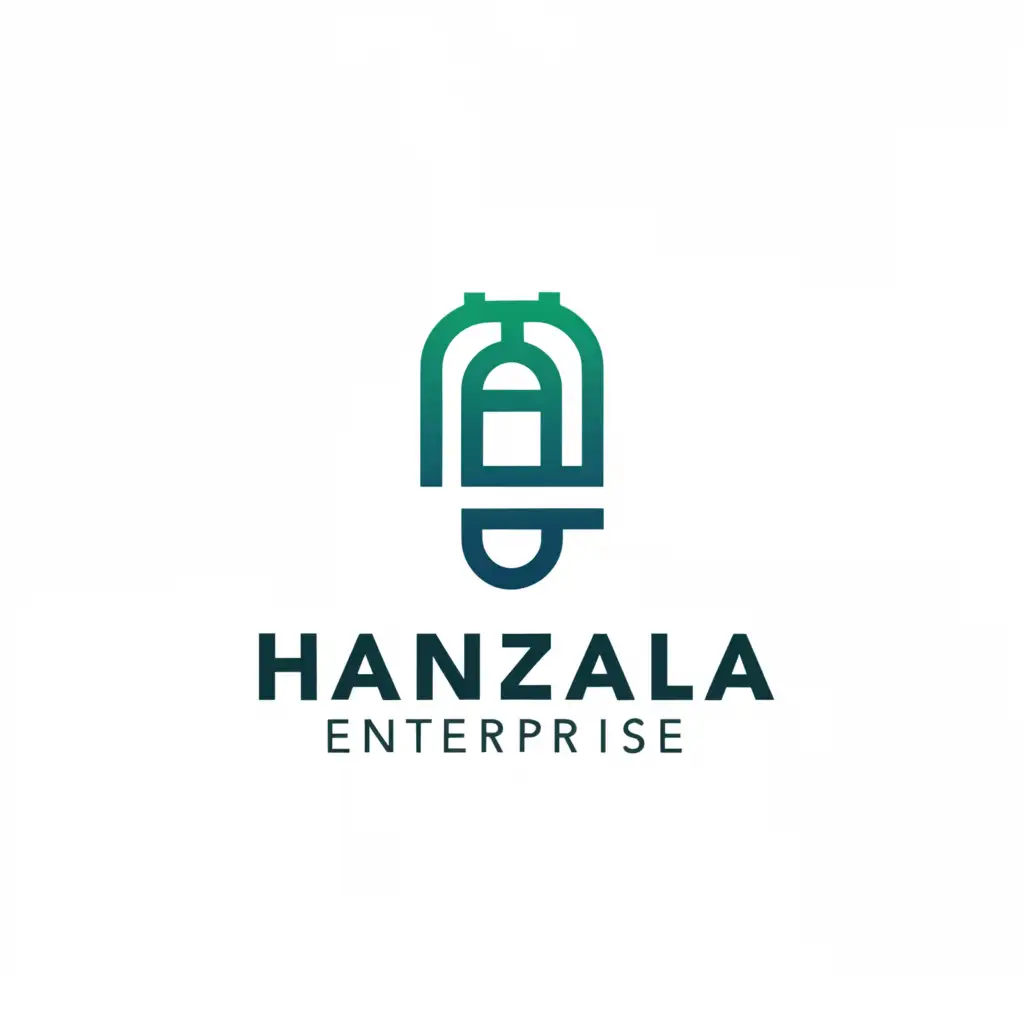 a logo design,with the text "Hanzala Enterprise", main symbol:Lpg gas cylinder,Minimalistic,be used in Retail industry,clear background