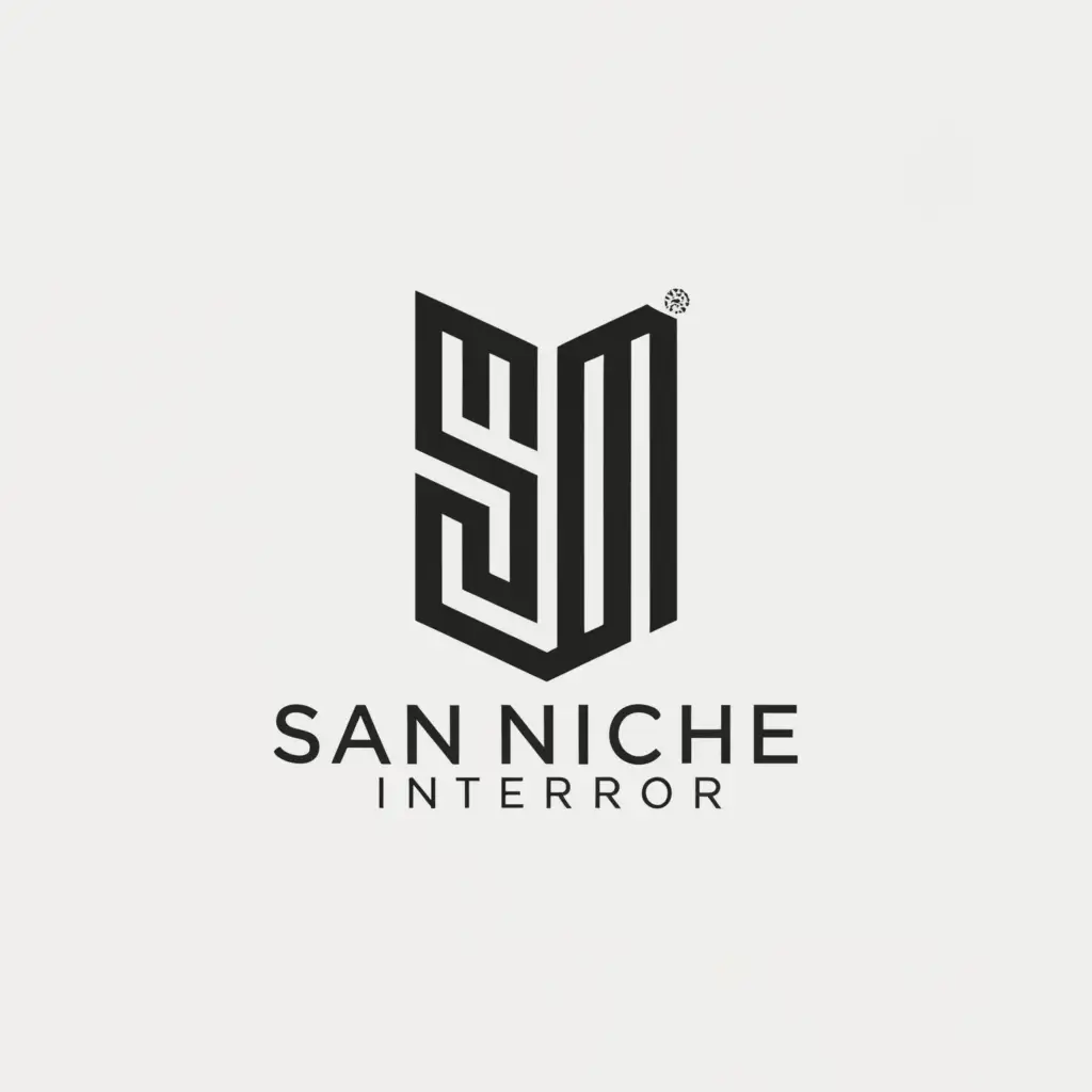 a logo design,with the text "San Niche Interior", main symbol:SNI,Minimalistic,clear background