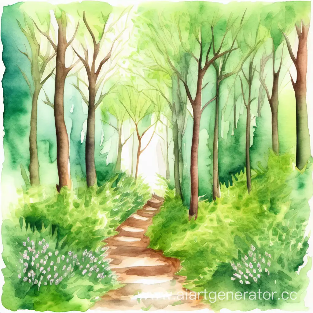 Enchanting-Spring-Forest-Path-in-Watercolor