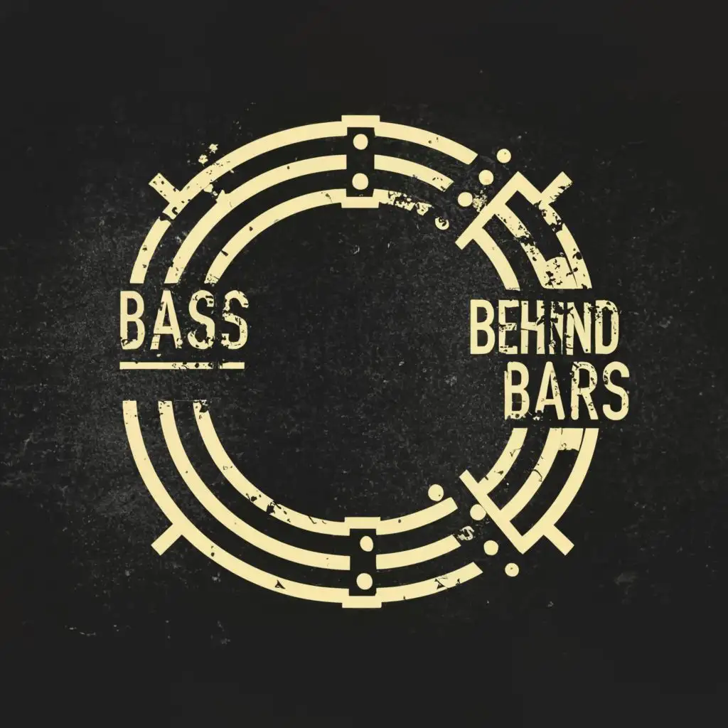 logo, dystopian Arc, with the text "Bass Behind Bars", typography, be used in Entertainment industry