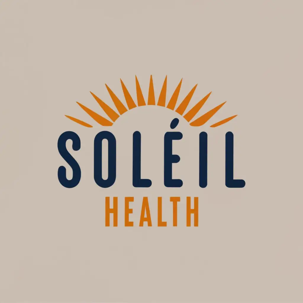 logo, A sun, with the text "Soleil Health Cottesloe", typography, be used in Medical Dental industry
