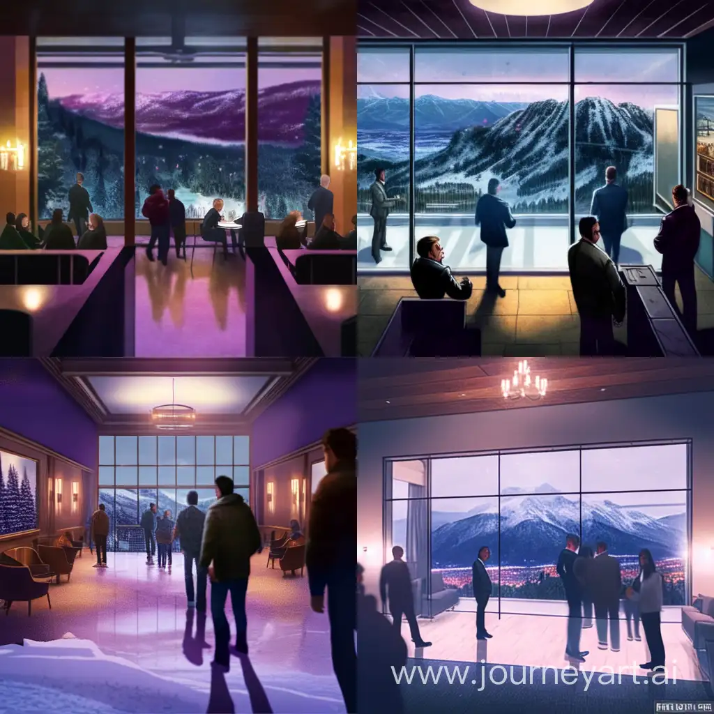 Snowy-Night-Investor-Lecture-in-Glassy-Mountain-Hotel-Hall