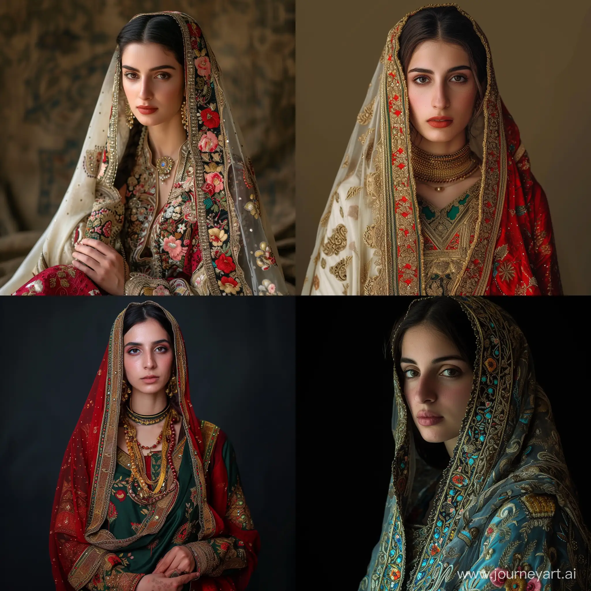 Pakistani national dress portraits 