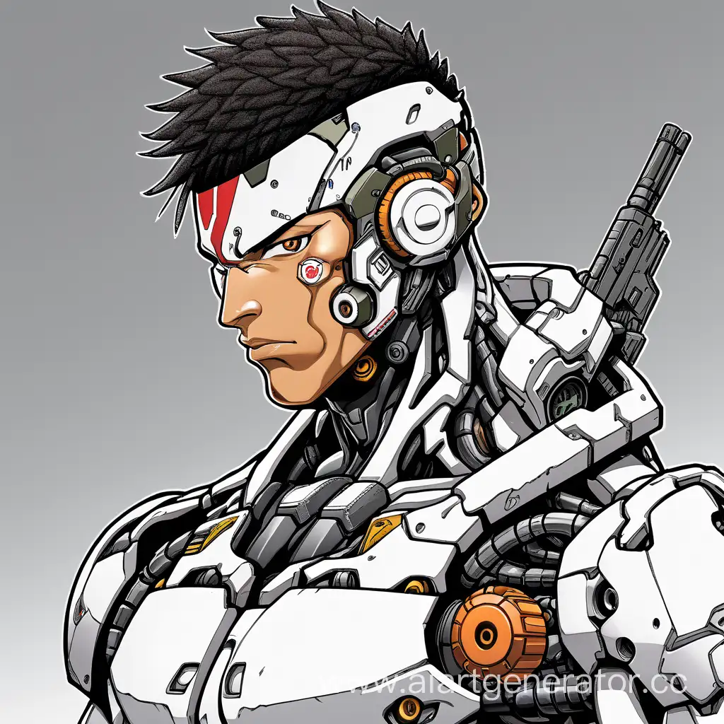 cyborg, male, military, akira, black, head-gun