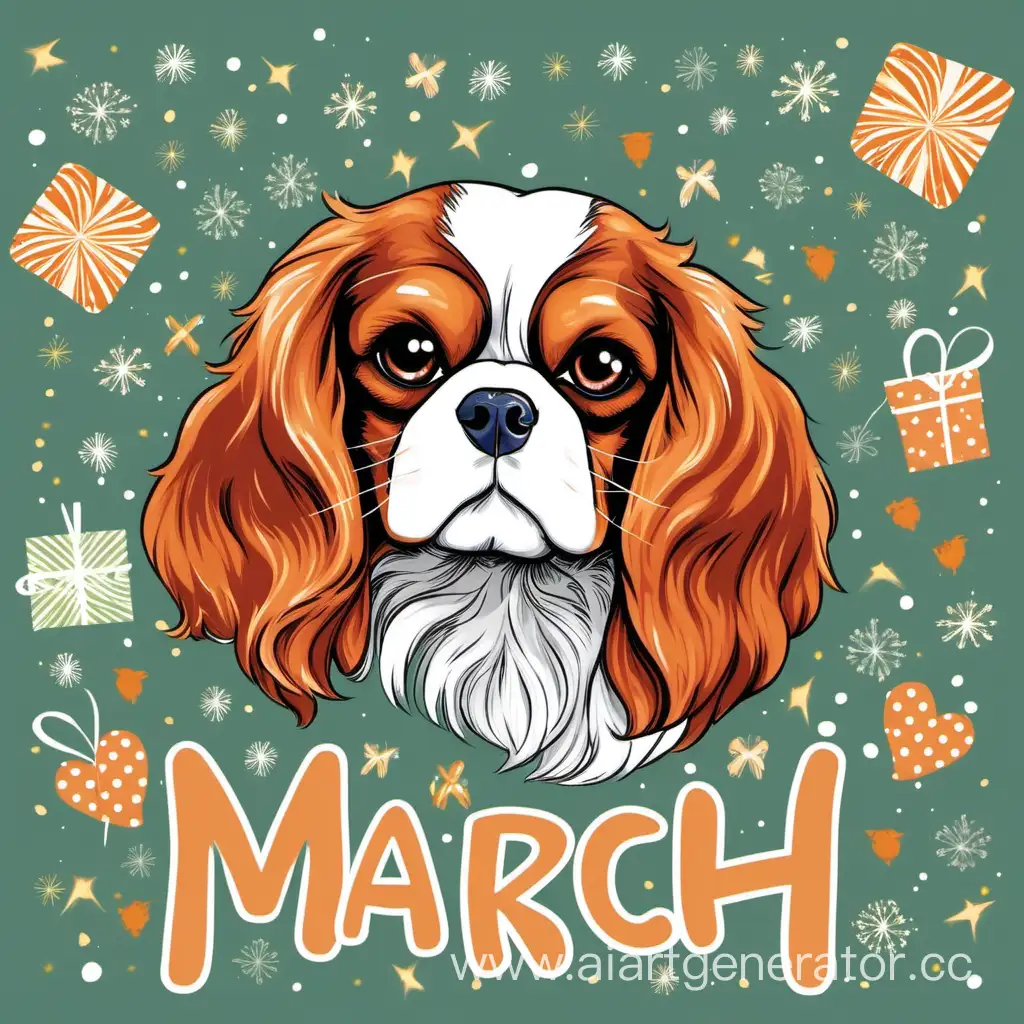 Cavalier-King-Charles-Spaniel-Celebrating-March-8-Holiday