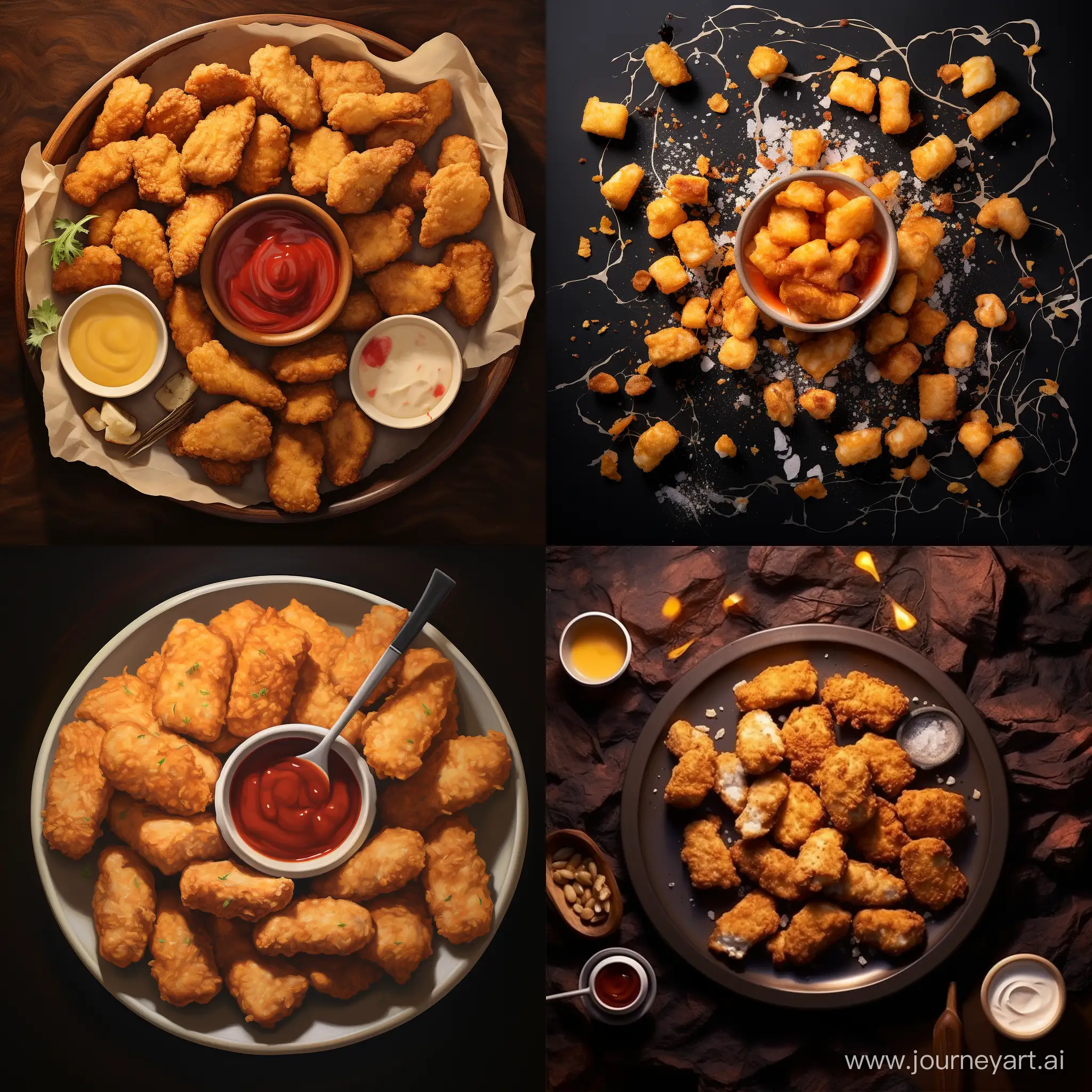 Delicious-Bitten-Nuggets-Arranged-in-Top-View