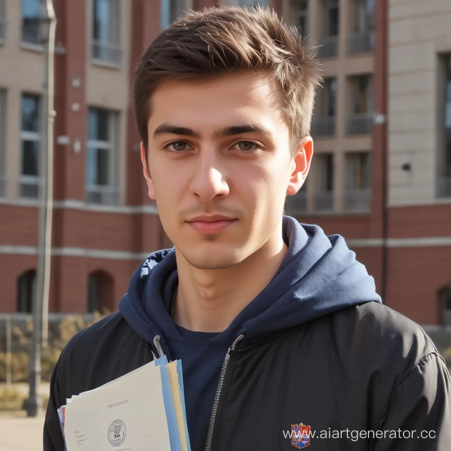 Студент МГИМО из Москвы. Учиться средне. У него есть армянские и русские корни. 