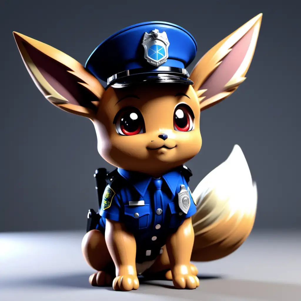 Adorable Eevee Police Officer Cute Pokemon Law Enforcer Illustration