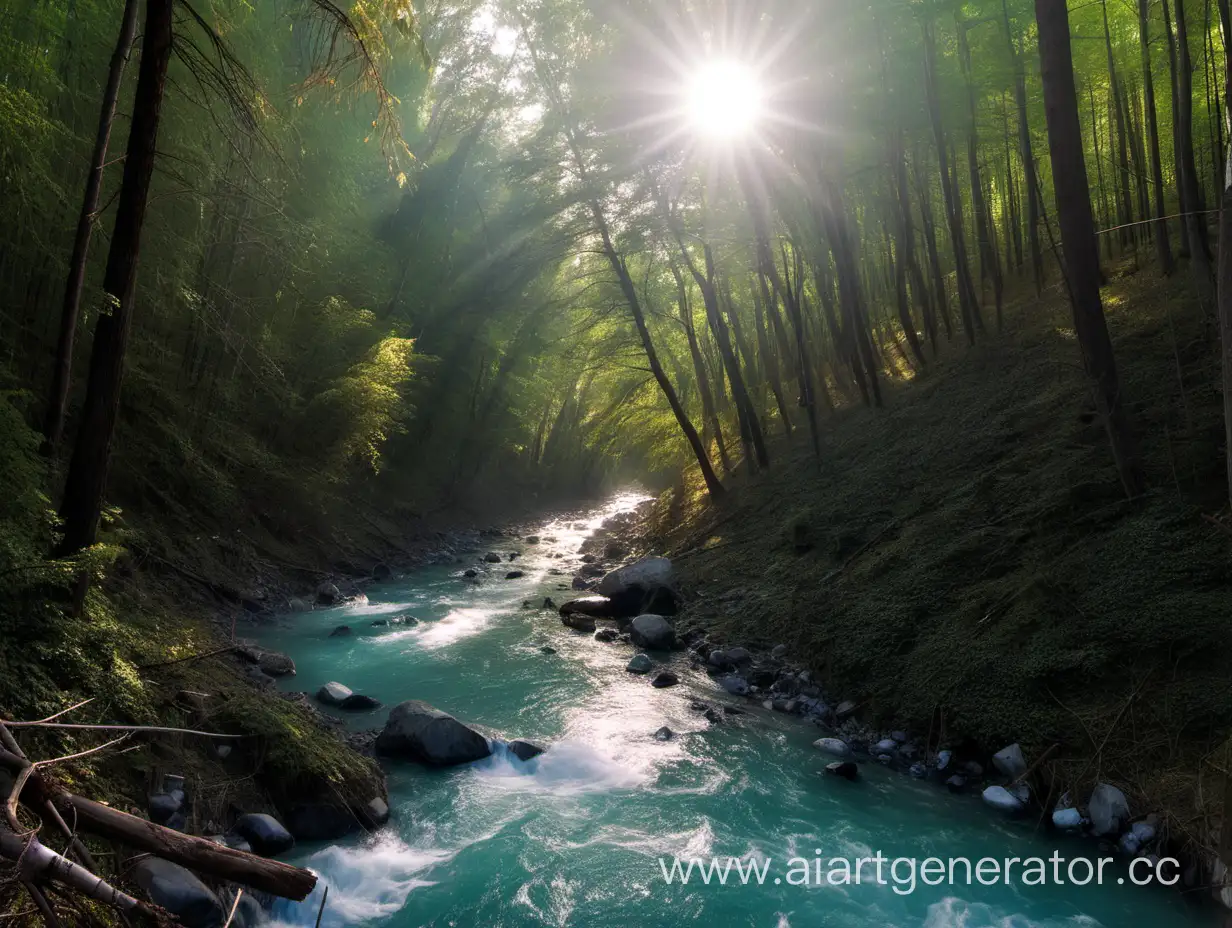 Sunlit-Sochi-Forest-by-the-River