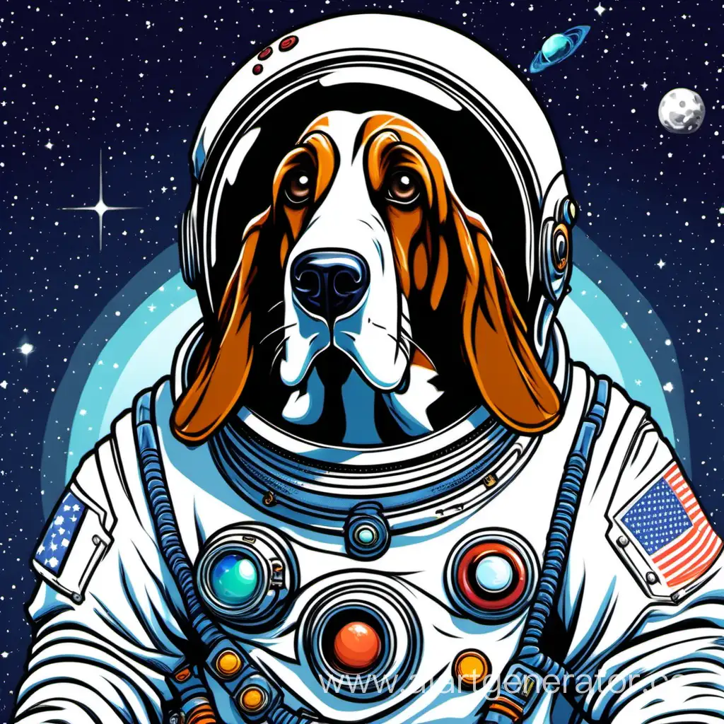 Basset-Hound-Astronaut-in-Invincible-Game-Style