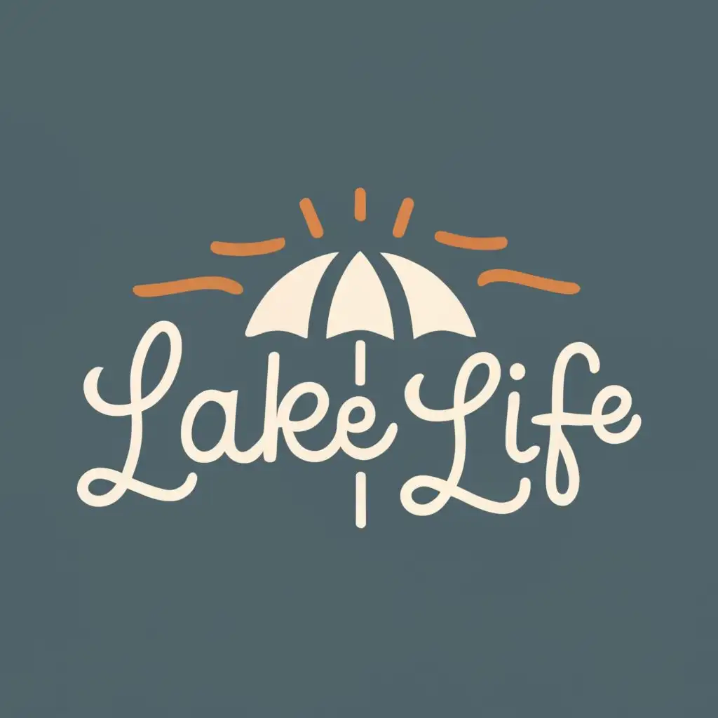 logo, Deck umbrella, with the text "Lake life", typography, be used in Travel industry