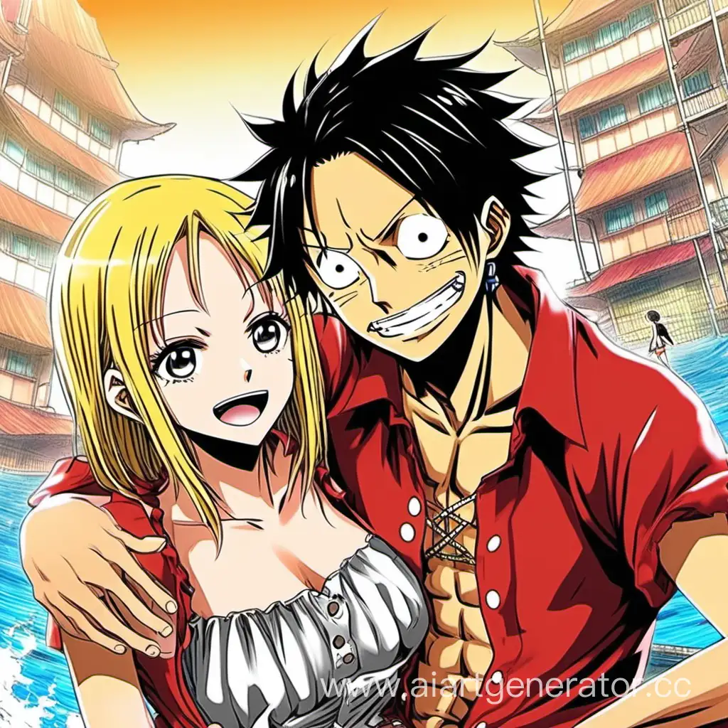 anime one piece a boy and a girl with shoulder-length hair and small breasts lubovniki cover of a lubochny novel