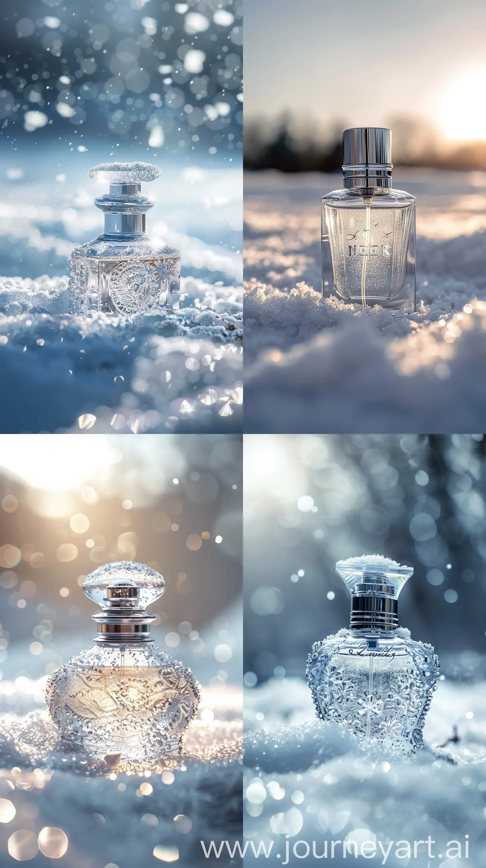 Luxury-Perfume-Bottle-in-Angelic-Snowy-Setting