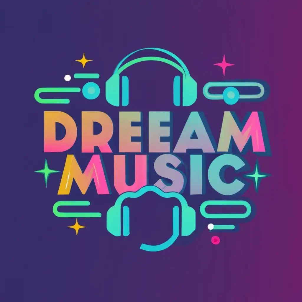 logo, Dj Equipment, with the text "DREAM MUSIC", typography