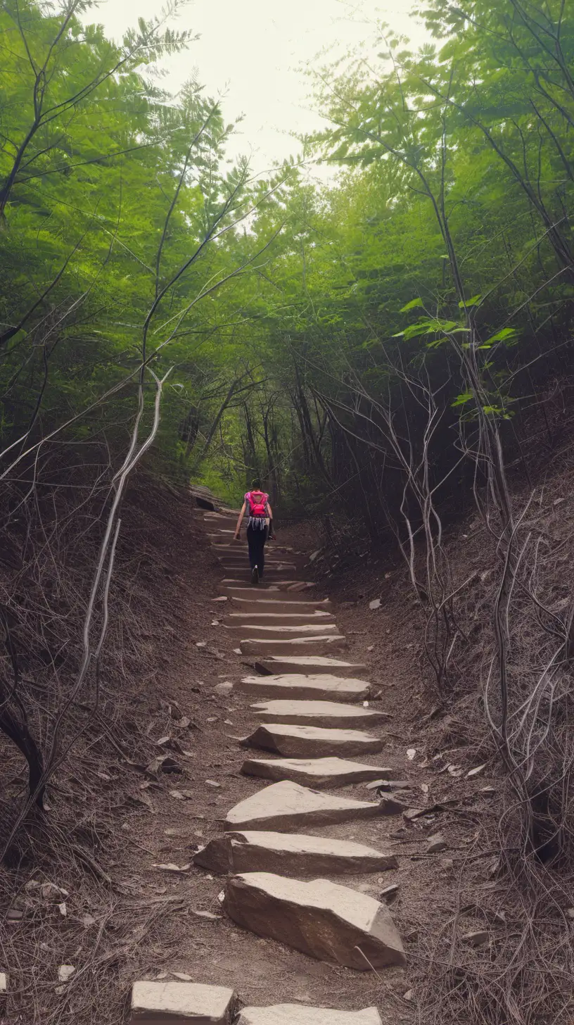 nature walk on a friday, hiking up a mountainside
