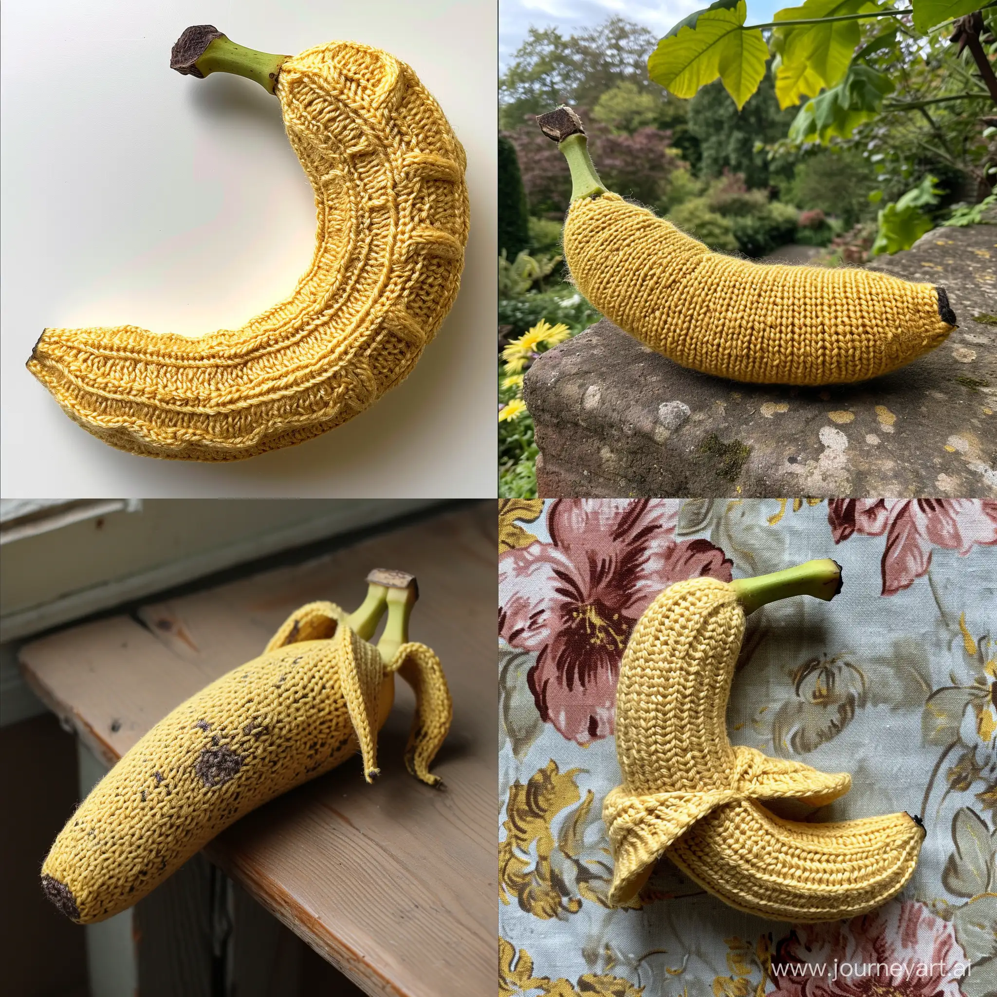 Vibrant-Knitted-Banana-Art-with-Unique-Texture-Creative-Craftwork