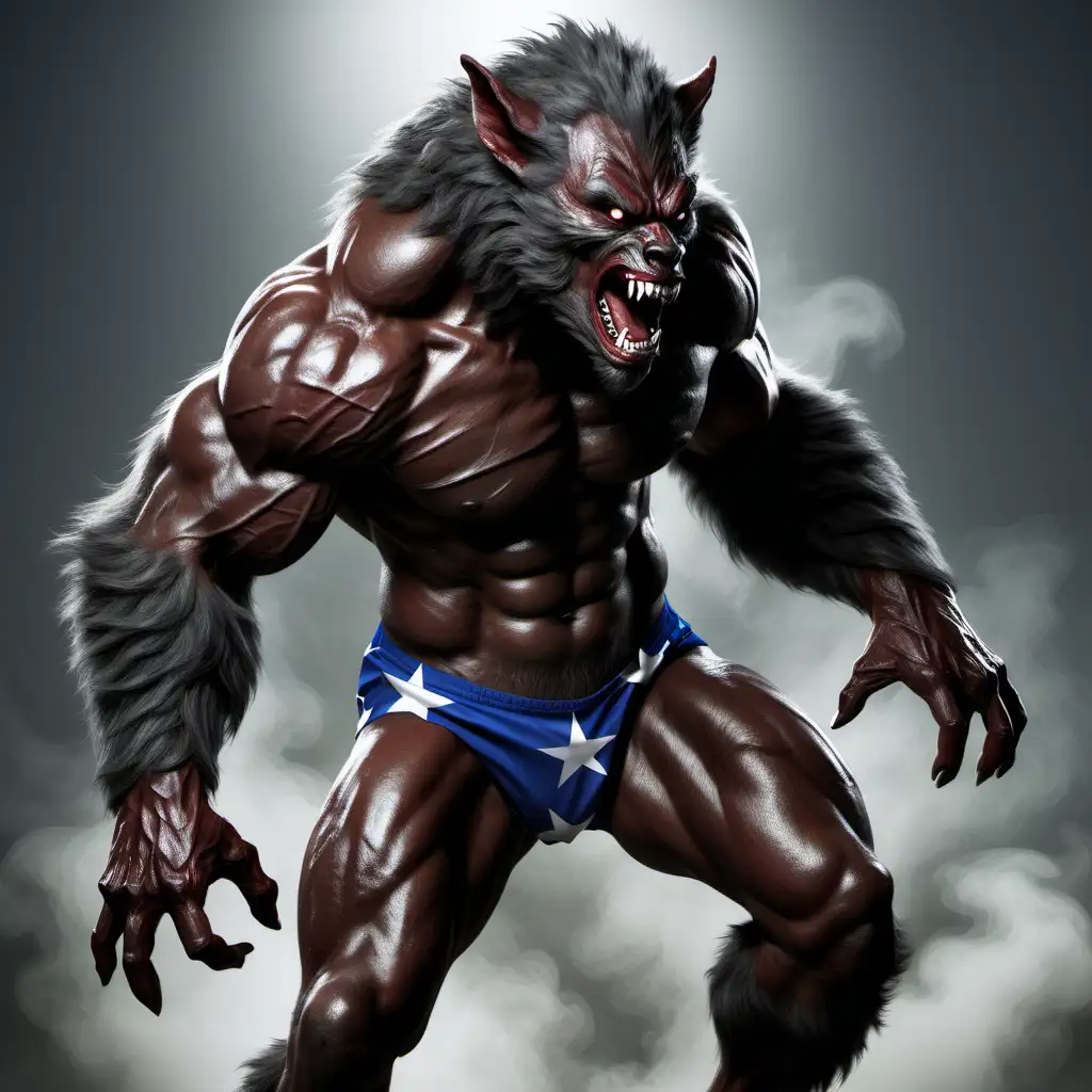 Election Campaign Muscular Werewolf Sprinting Towards Victory
