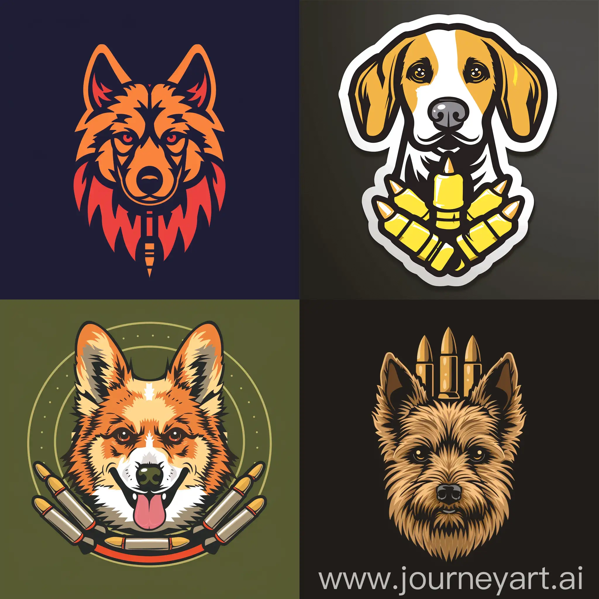 Canine-Ammunition-Logo-Design-Dynamic-Dog-Symbol-with-Vibrant-Colors
