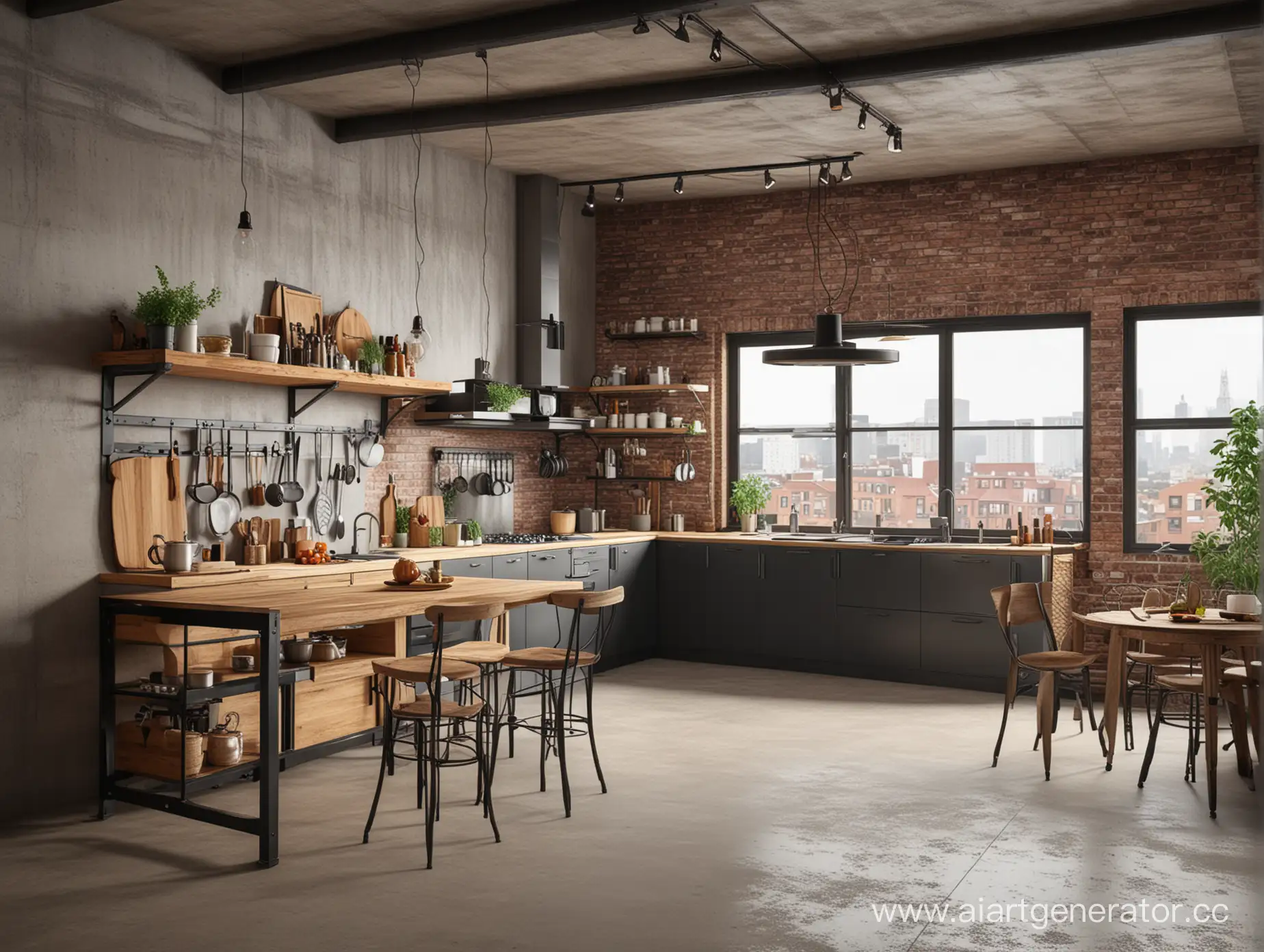 Modern-Loft-Kitchen-Interior-Design-with-Industrial-Elements