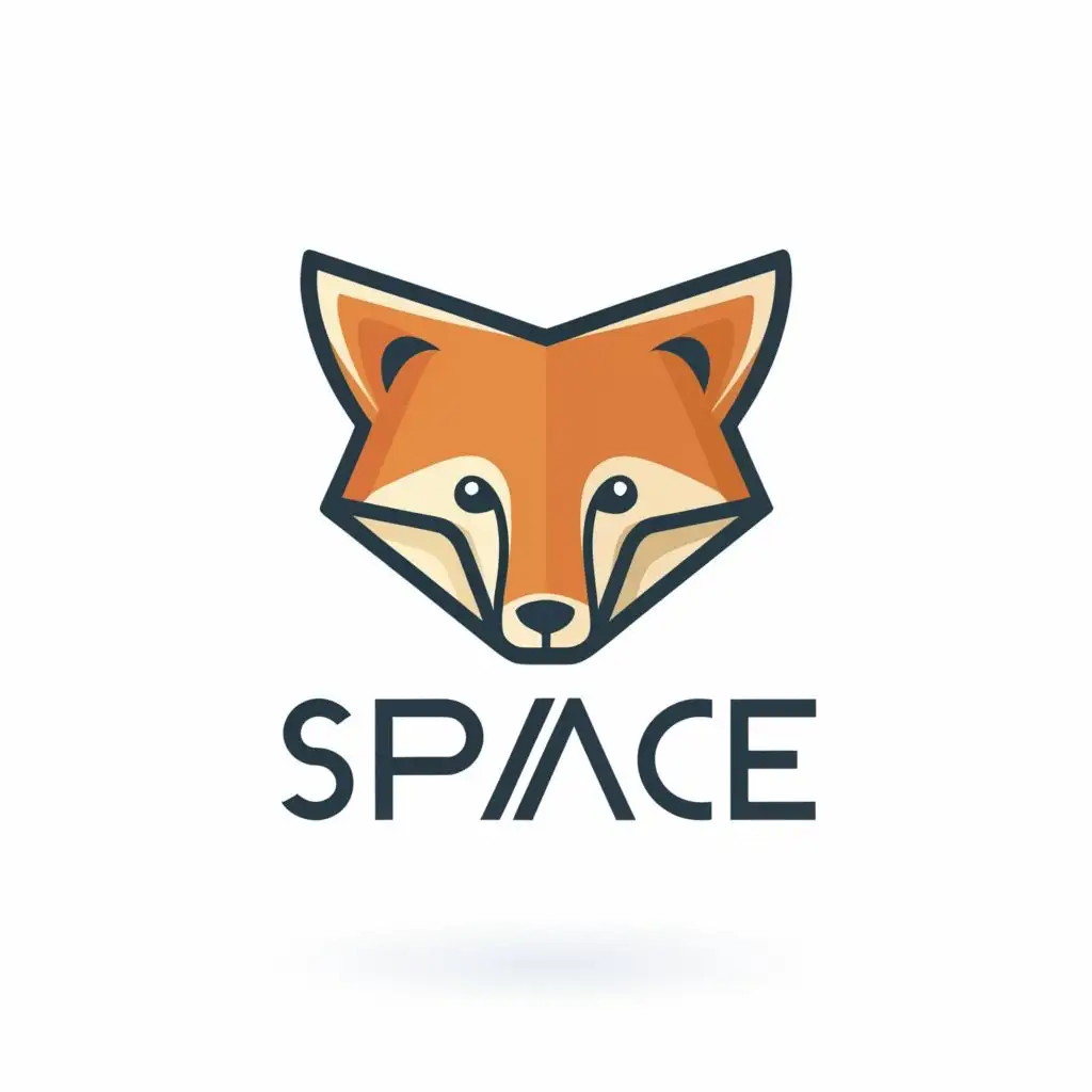 logo, A simple fox face, with the text "SPACE", typography, be used in Internet industry