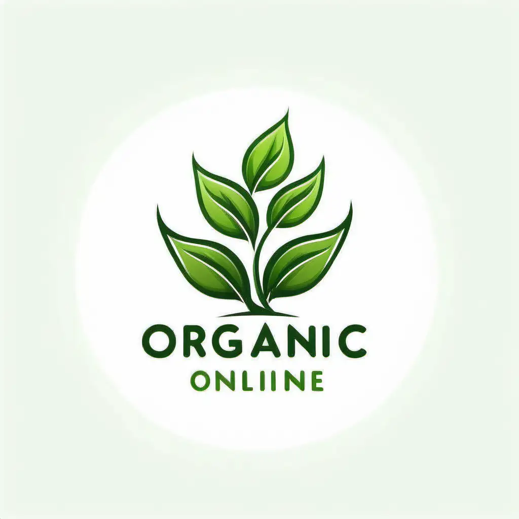 simple custom and unique logo for a business named ORGANIC ONLINE, white background