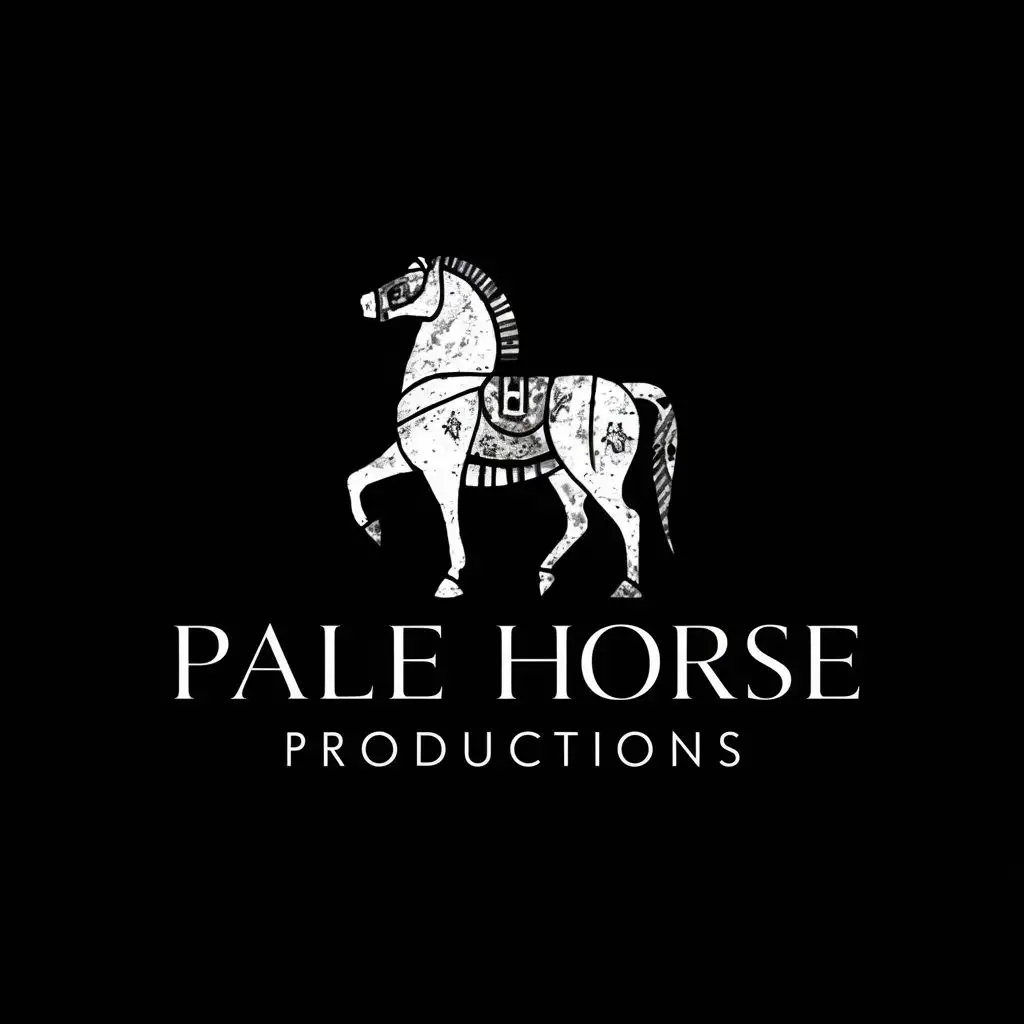 LOGO-Design-For-Pale-Horse-Productions-Dark-Horse-Silhouette-with-Bold-Typography-for-Entertainment-Industry