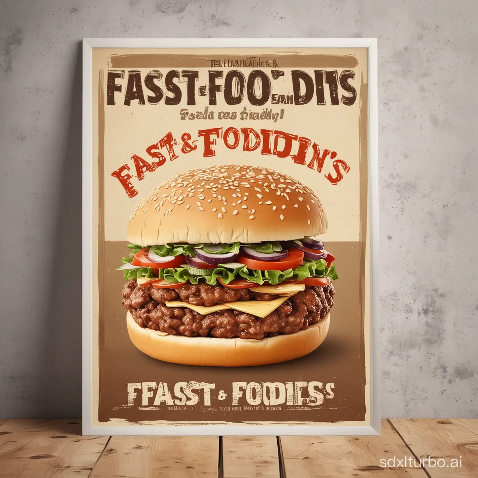 Crea un cartel que ponga FAST & FOODIUS