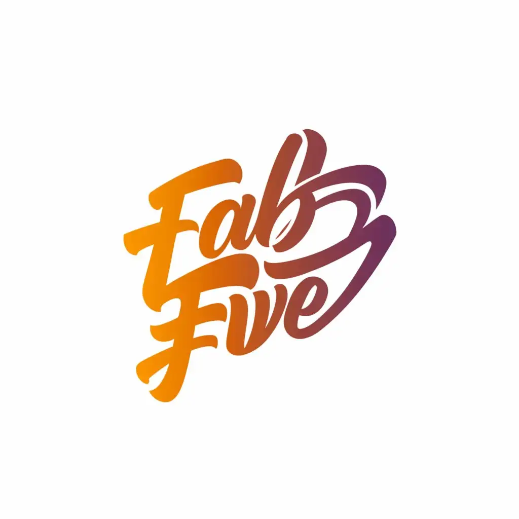 LOGO-Design-For-Fab-Five-Sleek-Text-with-Vibrant-5-Symbol
