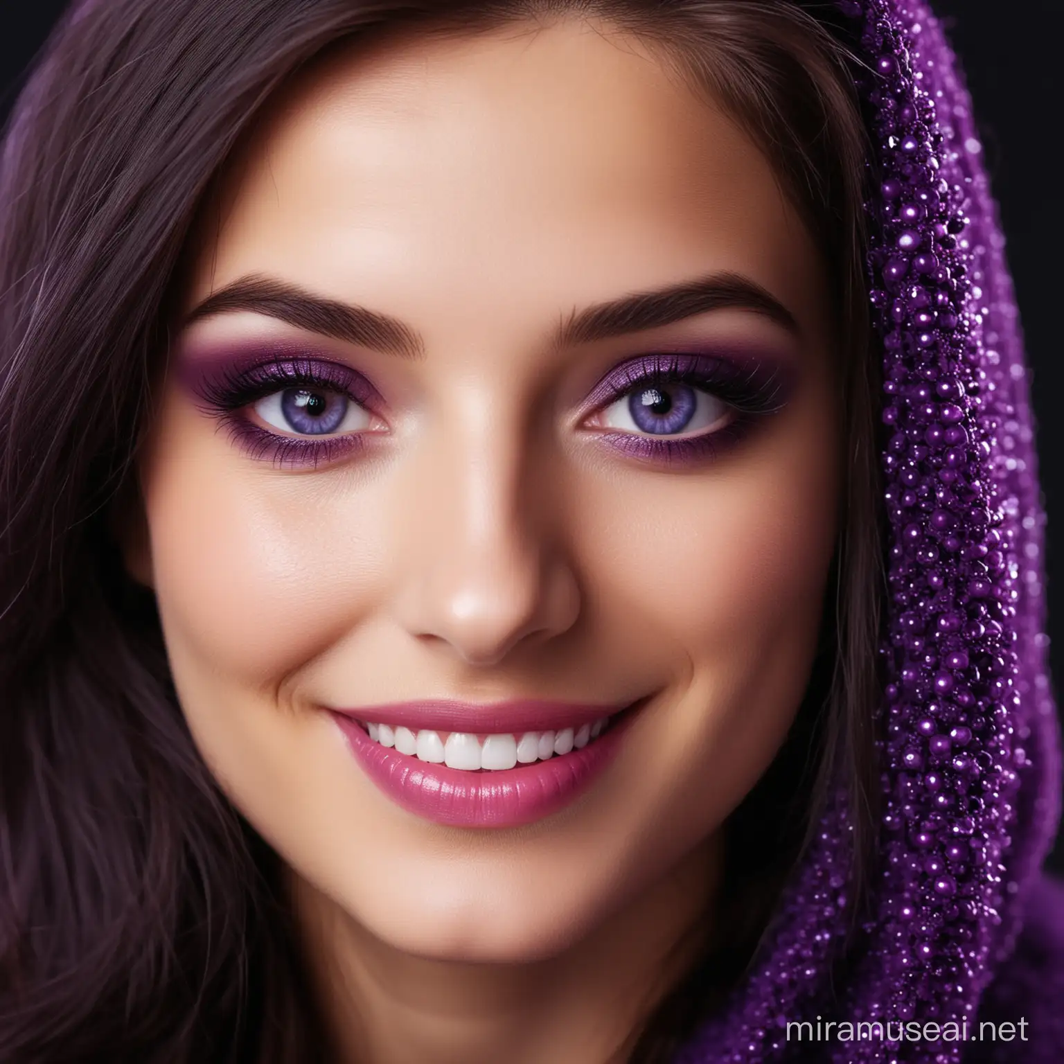 Violettfrau
Lächeln
wunderhübsch
Augen violett dunkel