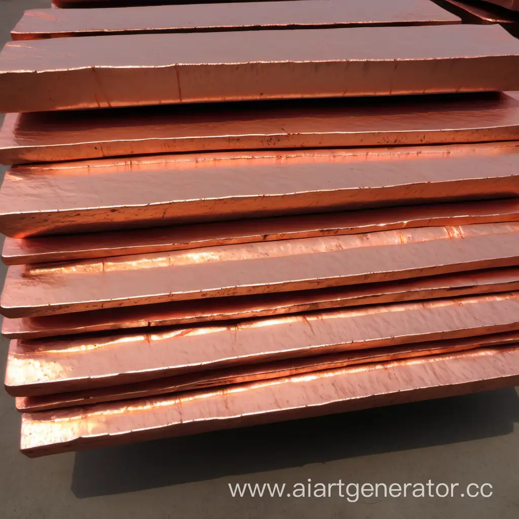 Shiny-Flat-Copper-Ingots-on-Industrial-Workbench