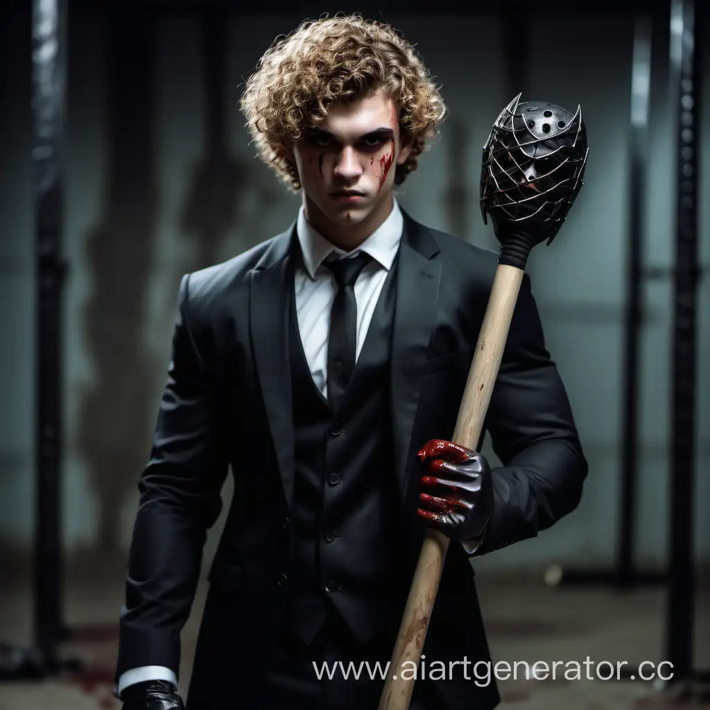 Muscular-Man-in-Black-Suit-Holding-Metal-Bat-with-Gloomy-Expression
