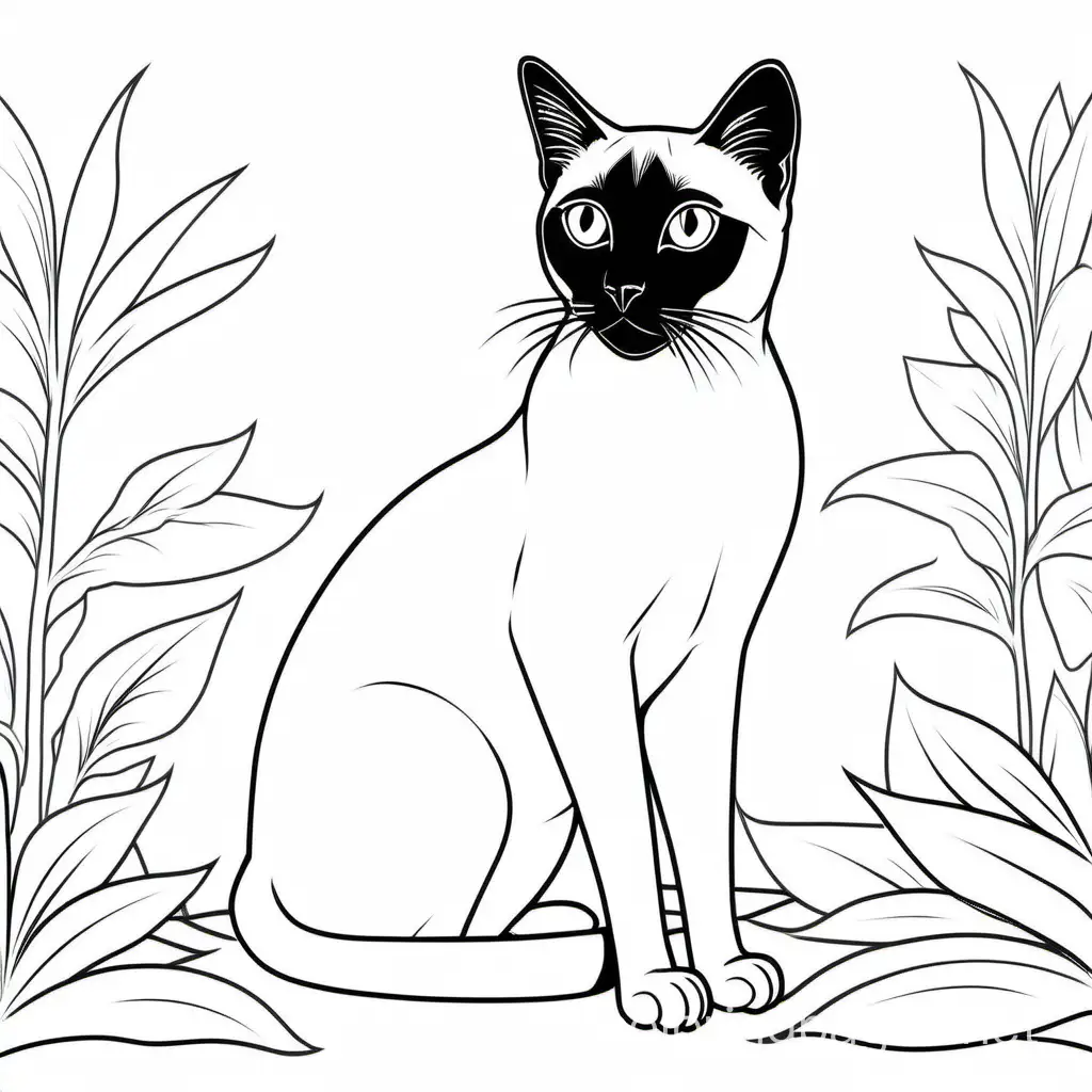 Simple-Siamese-Cat-Coloring-Page-with-Ample-White-Space