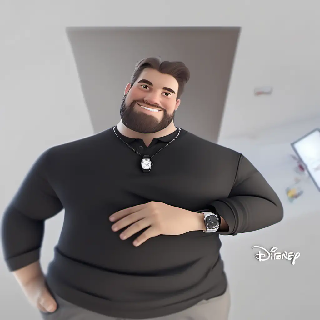 Smiling White Man in Disney Style Chibi Art Detailed 8K Unreal Engine Rendering
