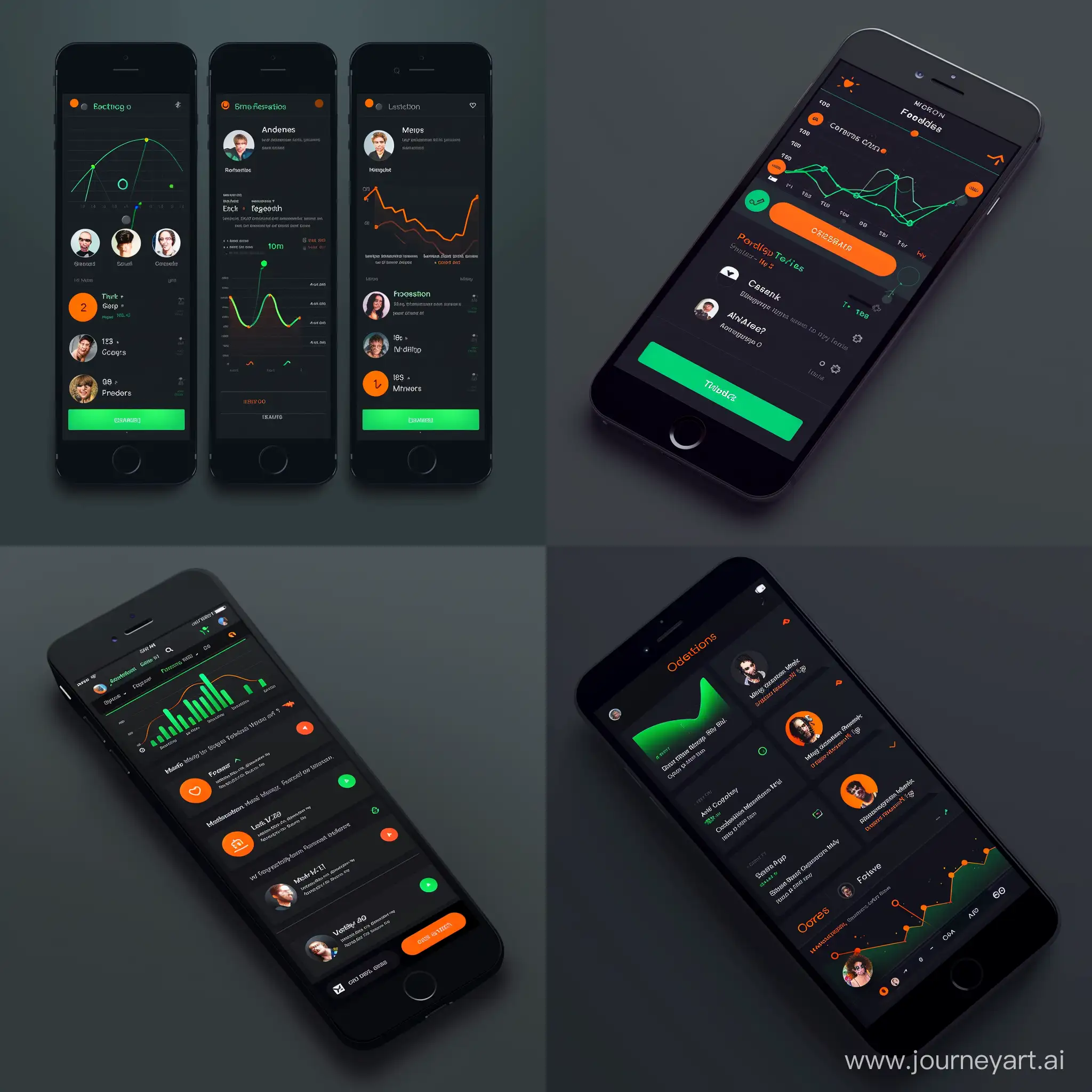 TechInspired-iOS-App-with-Dark-Theme-Green-Accents-and-Graph-Display
