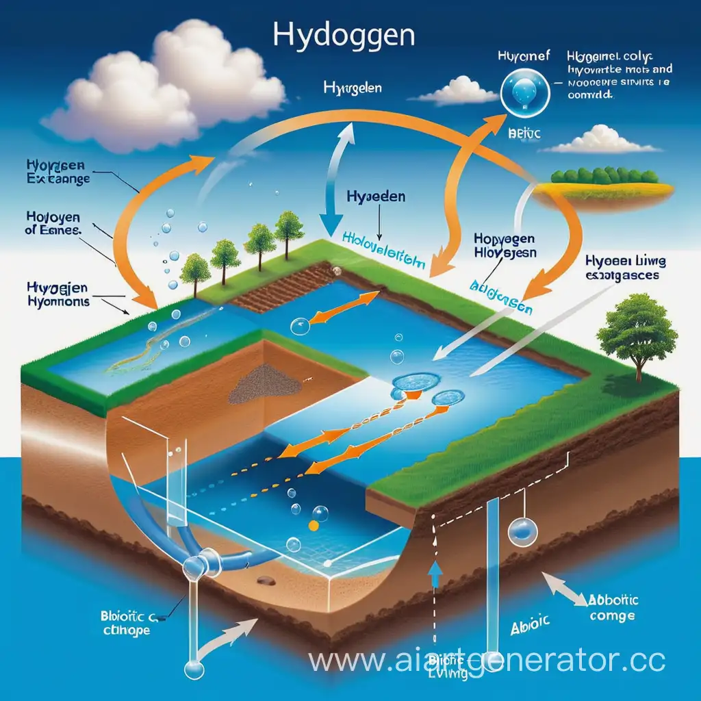Водородный цикл состоит из водородных обменов между биотическими (живыми) и абиотическими (неживыми) источниками и поглотителями водородсодержащих соединений.