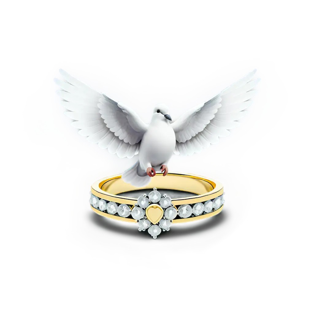 A DOVE CARRYING A RING WITH A NAME JOB SJ

