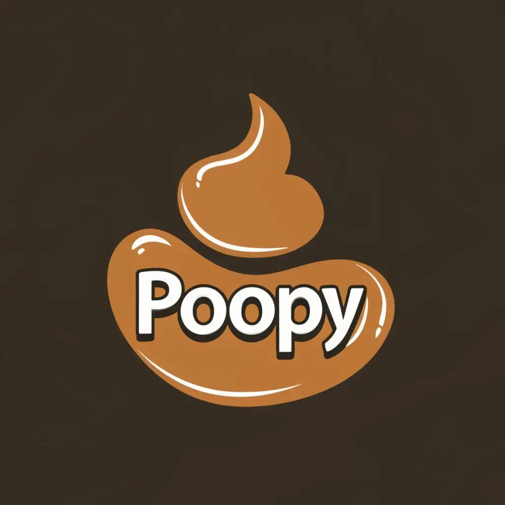 logo, poop, with the text "poopy", typography
