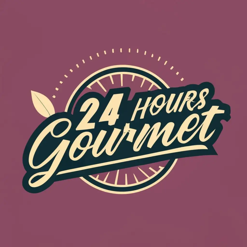 logo, motorcycle driver, with the text "24 HOURS GOURMET", typography, be used in Restaurant industry