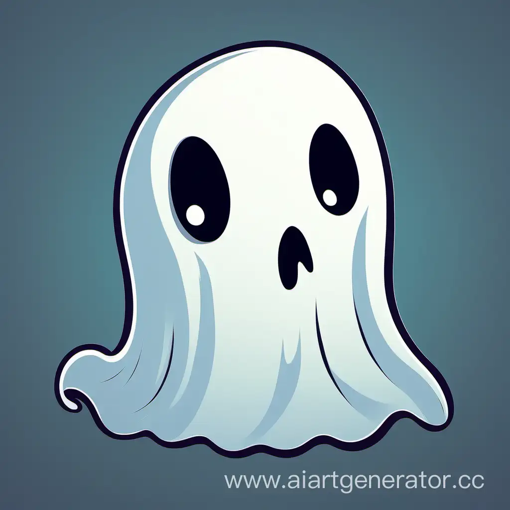 Whimsical-Side-View-Cartoon-Ghost-in-a-Playful-Scene