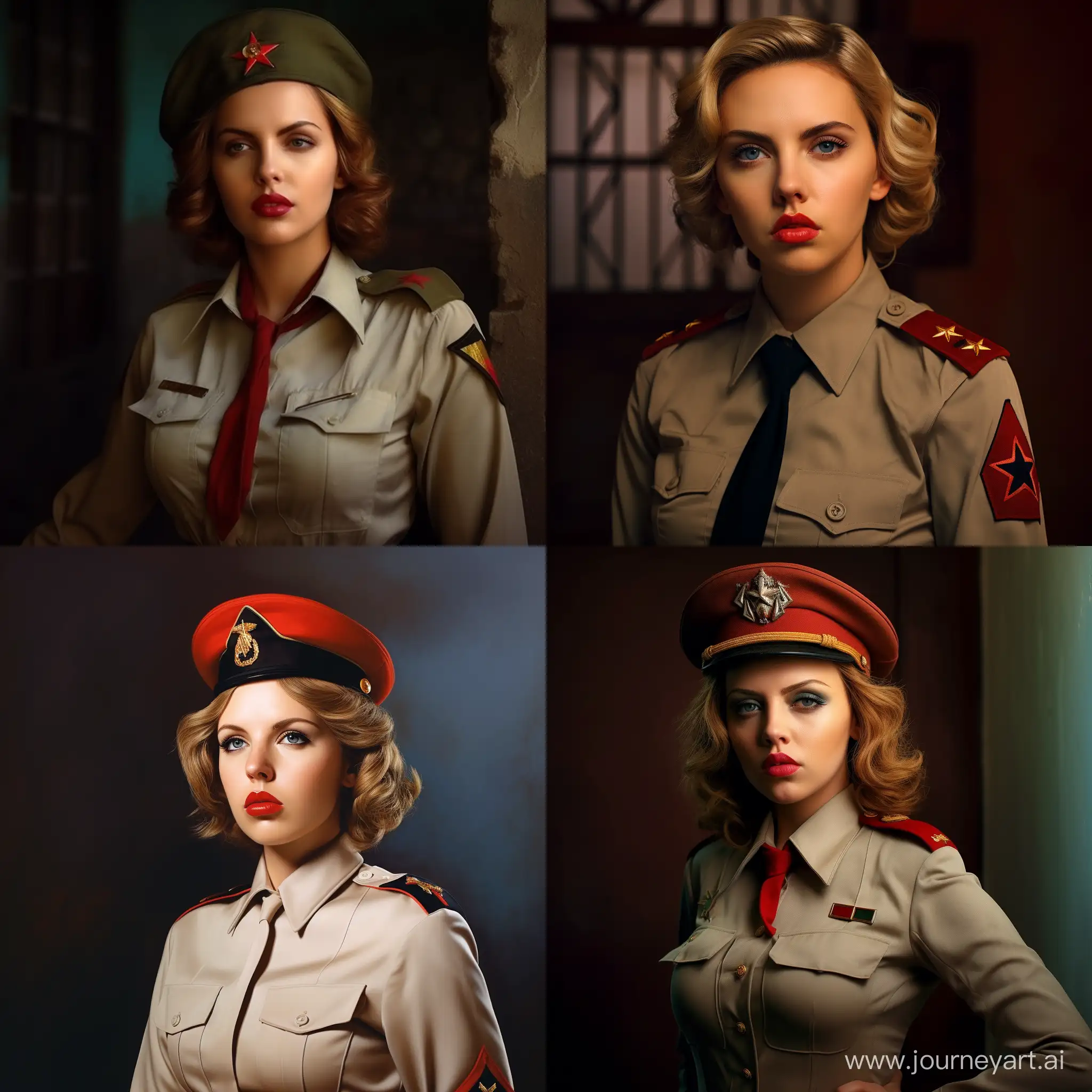 Revolutionary-Scarlett-Johansson-in-Cuban-Uniform-with-Cap