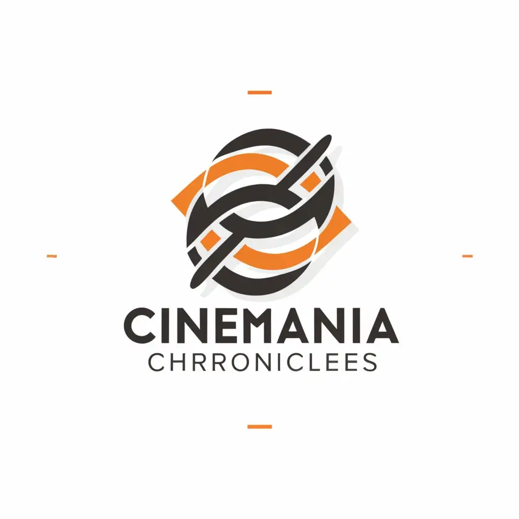 a logo design,with the text "CINEMANIA CHRONICLES", main symbol:TWO C'S FUSION,complex,clear background