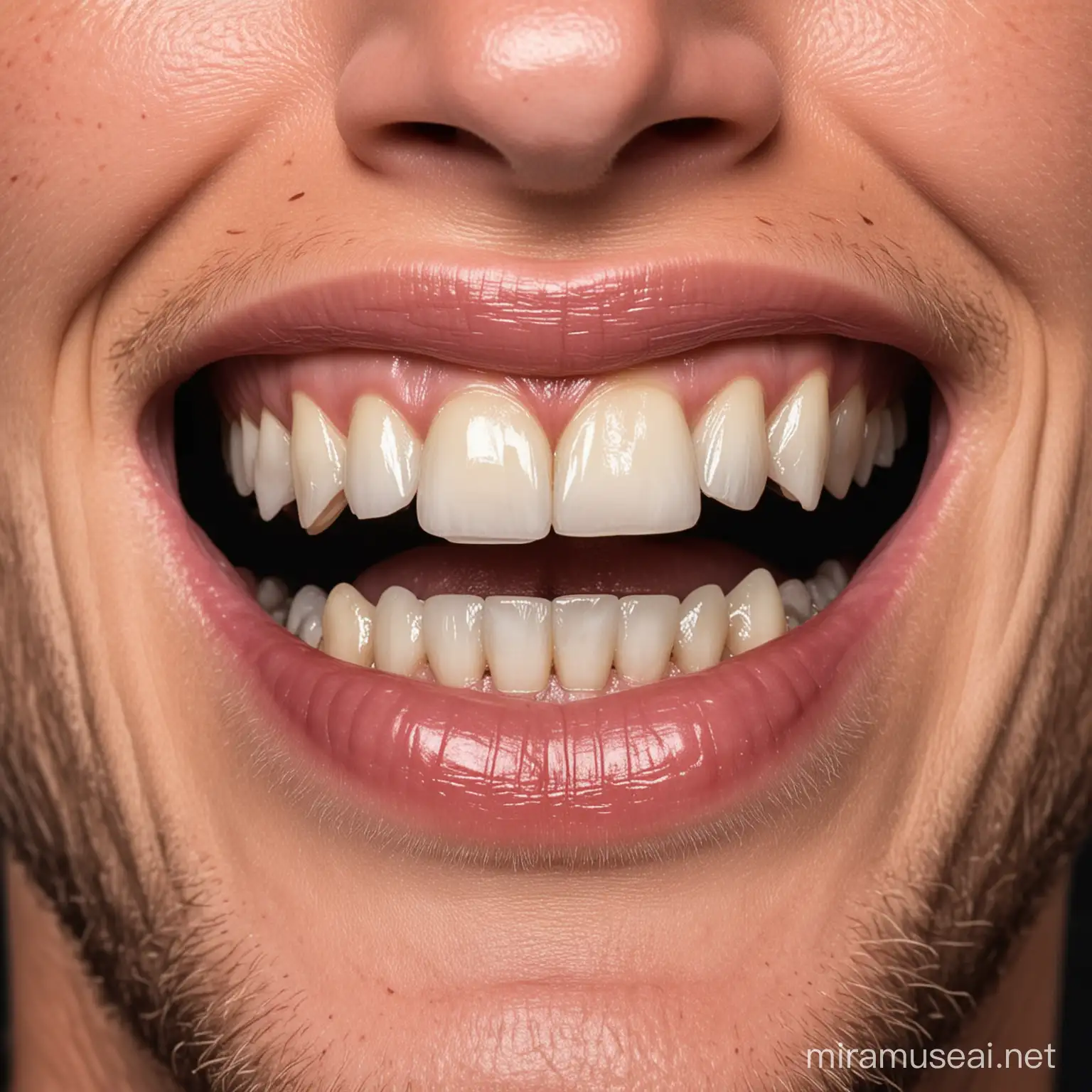 Brightly Colored Teeth in PaytoWin Game Theme