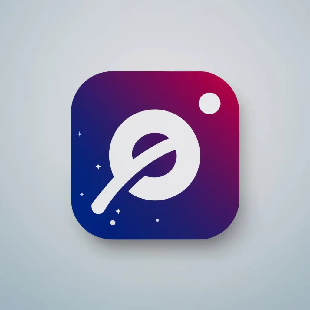 logo, iOS logo, minimalist, minimal, modern with simple shapes resembling tech software logo for iOS SaaS app, space comet theme, dark blue gradient on white background, with the text "or", typography, be used in Internet industry