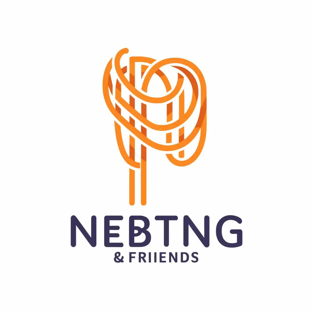 a logo design,with the text "NebTing&Friends", main symbol:Spaghetti,complex,be used in Internet industry,clear background