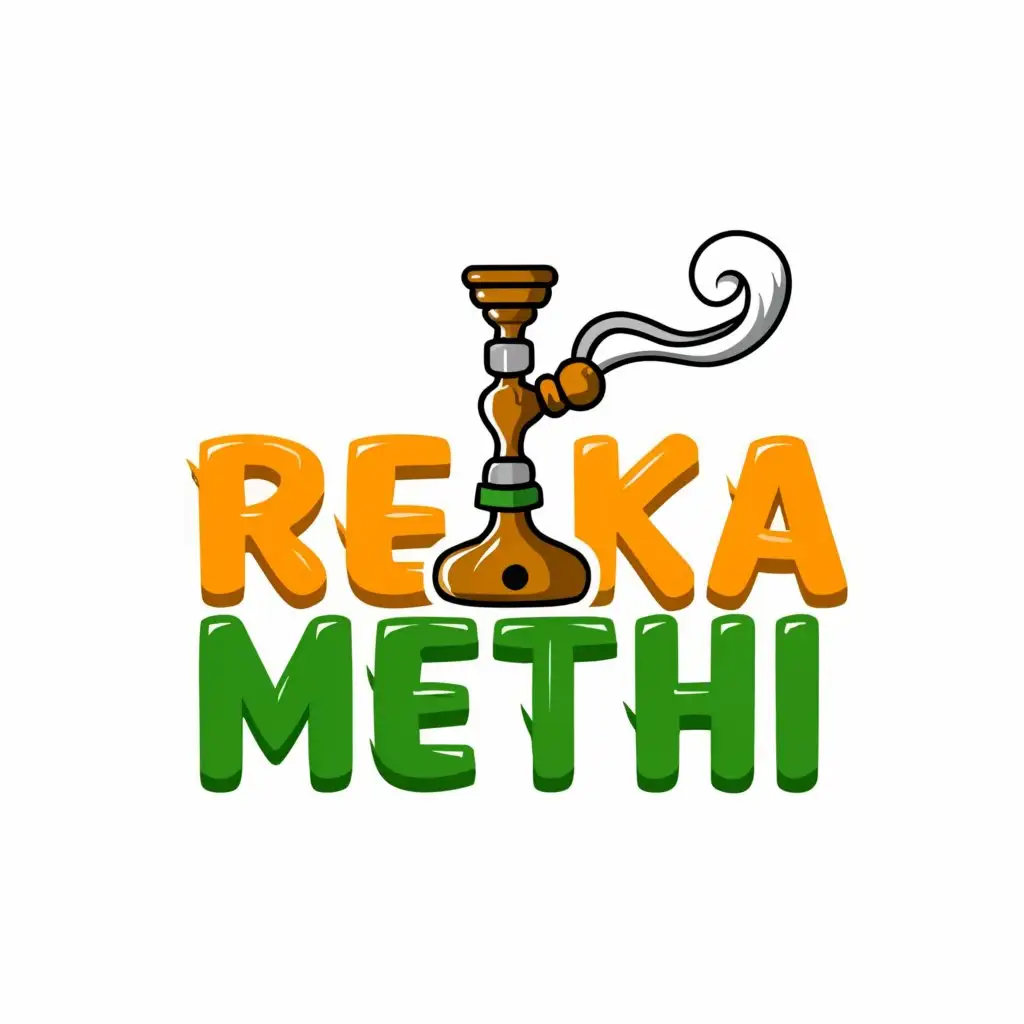 a logo design,with the text "Reka Methi", main symbol:cartoon of a hooka,complex,clear background