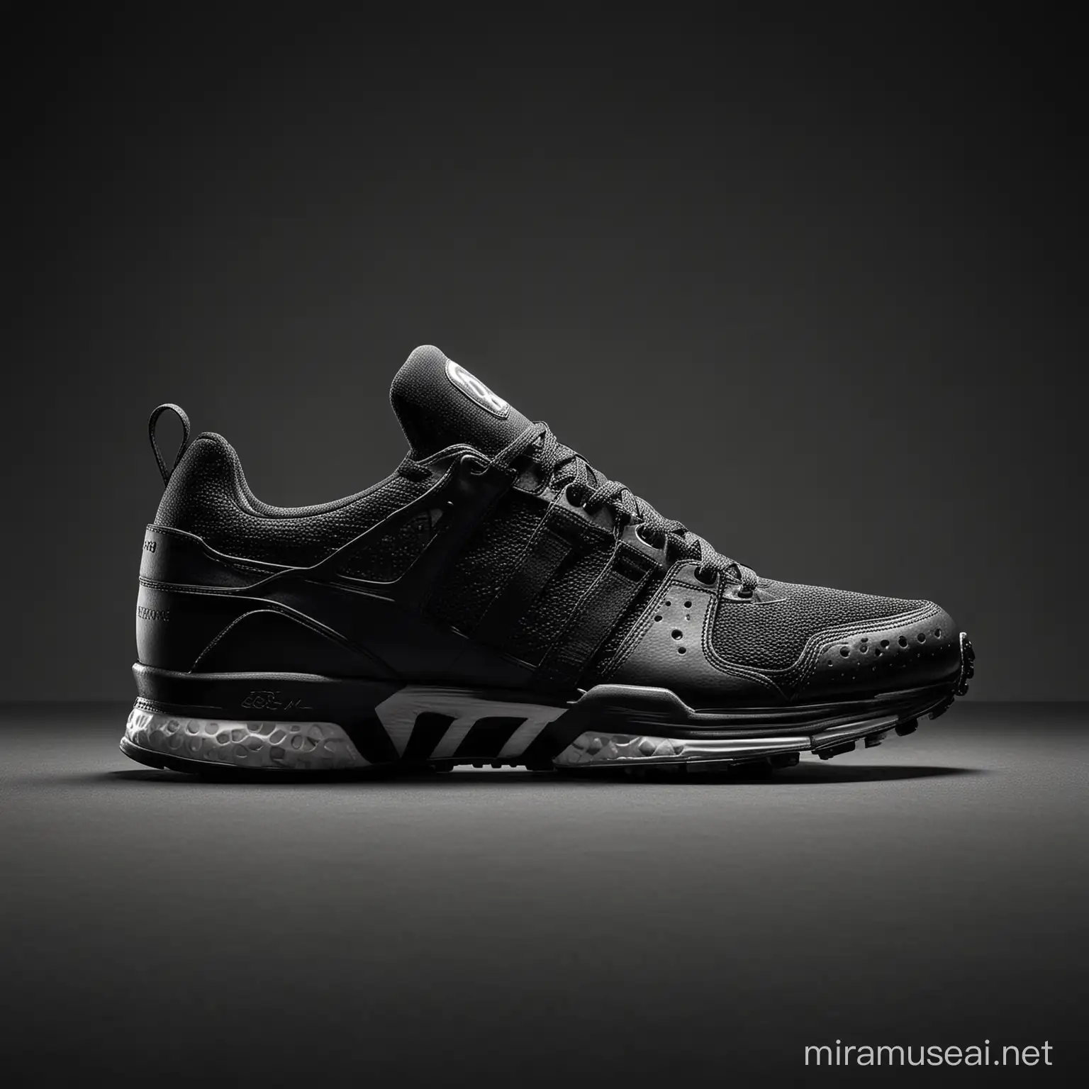 adv for sport shoes with dark background 
