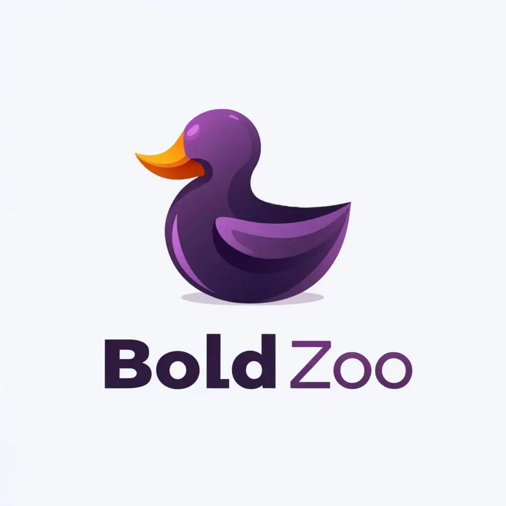 a logo design,with the text "Bold Zoo", main symbol:Dark Purple Rubber Duck,Moderate,be used in Technology industry,clear background