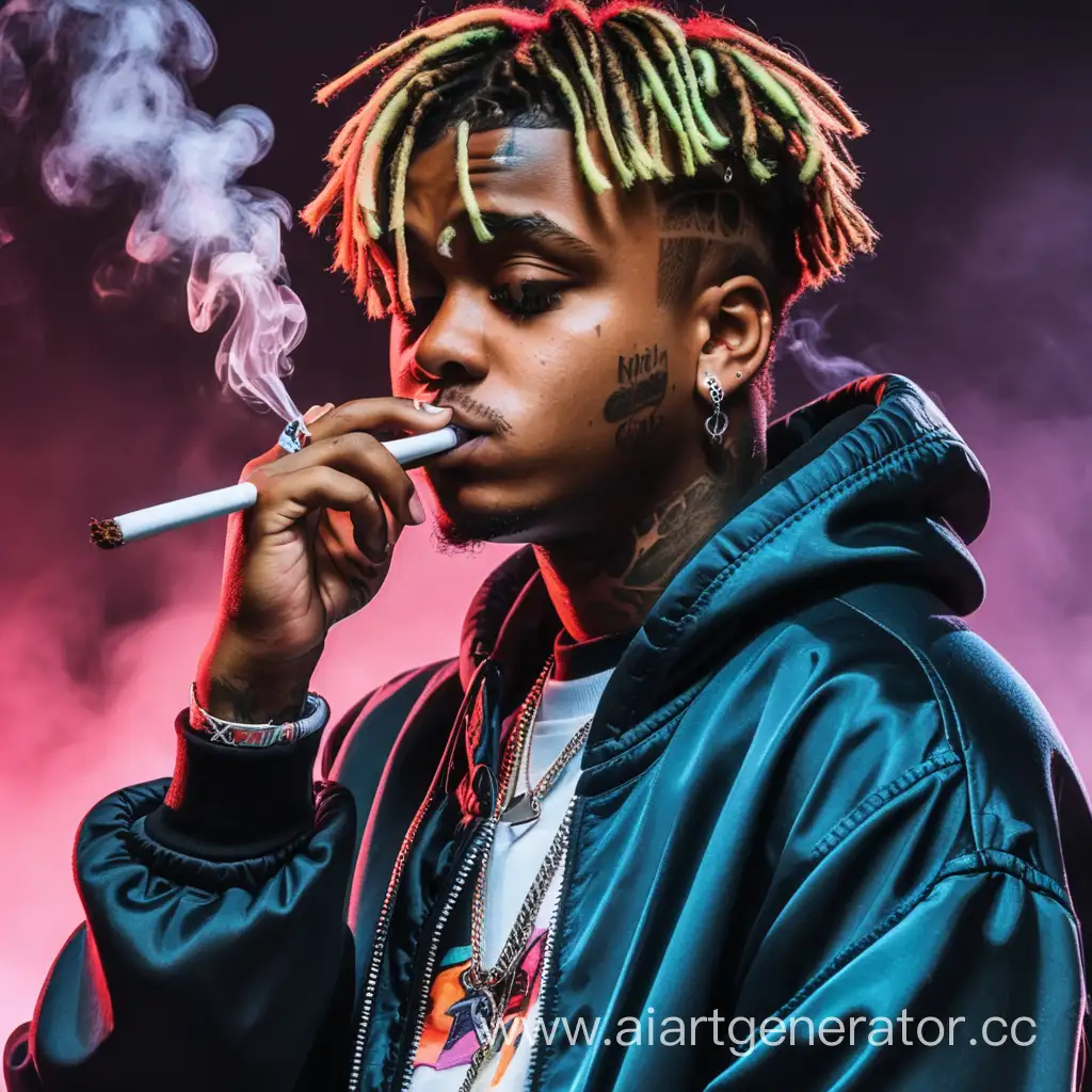 Juice-WRLD-Smoking-Portrait-of-the-Iconic-Rapper-Immersed-in-Contemplative-Smoke